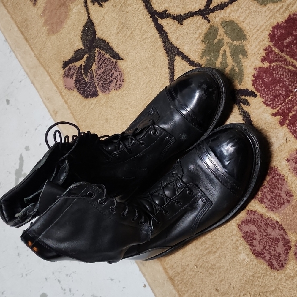 Black Leather Police Boots